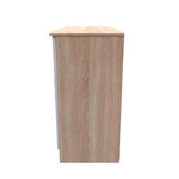 Trent 3 Door Sideboard In Grey & Bardolino Oak (Ready Assembled) - thumbnail 2