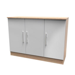 Trent 3 Door Sideboard In Grey & Bardolino Oak (Ready Assembled) - thumbnail 3