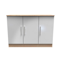 Trent 3 Door Sideboard In Grey & Bardolino Oak (Ready Assembled) - thumbnail 1