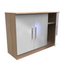 Trent 3 Door Sideboard In Grey & Bardolino Oak (Ready Assembled) - thumbnail 6
