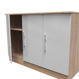 Trent 3 Door Sideboard In Grey & Bardolino Oak (Ready Assembled) - thumbnail 5