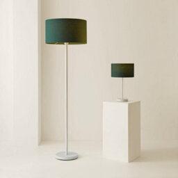 Valuelights Charles White Floor Lamp With Green Drum Shade - thumbnail 7