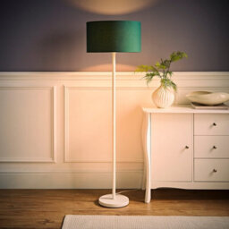 Valuelights Charles White Floor Lamp With Green Drum Shade - thumbnail 5