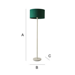 Valuelights Charles White Floor Lamp With Green Drum Shade - thumbnail 8