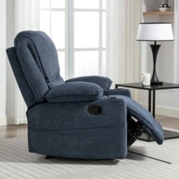 More4Homes Sydney 1 Seater Fabric Manual Recliner Chair (Blue) - thumbnail 9
