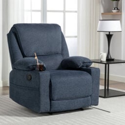 More4Homes Sydney 1 Seater Fabric Manual Recliner Chair (Blue)