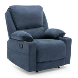 More4Homes Sydney 1 Seater Fabric Manual Recliner Chair (Blue) - thumbnail 2