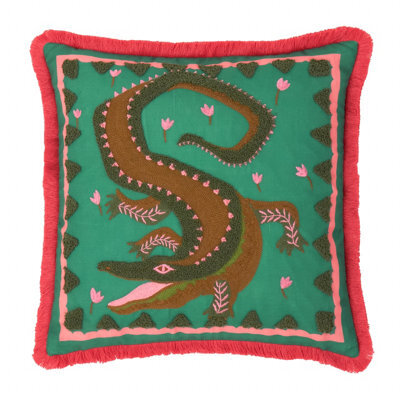 furn. Furn Les Animaux Croc Monsieur Tufted Polyester Filled Cushion - image 1