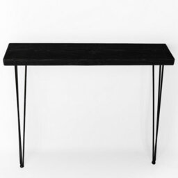 Toolty Rustic Handmade Console Table, Wall Mounted, 150Cm X 17.5Cm , Black Ash, 101.5Cm Legs, Handcrafted Vintage Style - thumbnail 3