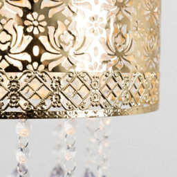 Valuelights Enna Modern Intricate Pattern Gold Ceiling Light Shade With Jewel Droplets (D)25Cm - thumbnail 5