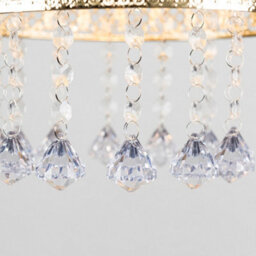 Valuelights Enna Modern Intricate Pattern Gold Ceiling Light Shade With Jewel Droplets (D)25Cm - thumbnail 3