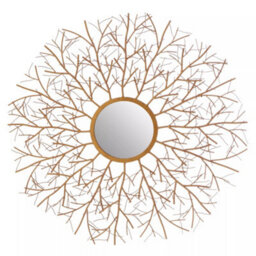 Orsina Delicate Twig Wall Mirror, Luxurious Round Accent Mirror, Contemporary Design Decorative Round Mirror