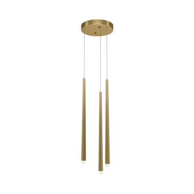 Luminosa Lighting Luminosa Cascade Modern Cluster Pendant Ceiling Light Brass 1500Lm 3Xled