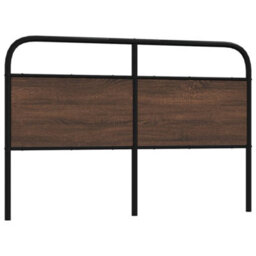 Berkfield Headboard Brown Oak 150 Cm Steel And Engineered Wood - thumbnail 1