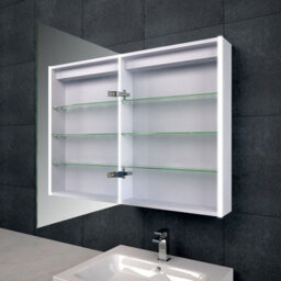Plum&clay Leani Led Illuminated Single Mirrored Wall Cabinet (H)700mm (W)550mm - thumbnail 2