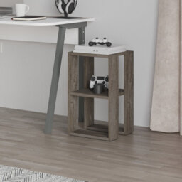 Decortie Lonie Modern Slim Bedside Table Nightstand 34Cm Bedroom Dark Coffee H 55Cm - thumbnail 4
