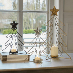 Rustic  Outline  Tree  And  Star  Candle  Holders - thumbnail 4