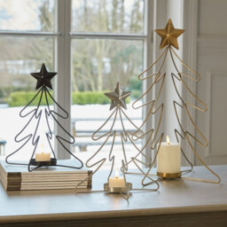 Rustic  Outline  Tree  And  Star  Candle  Holders - thumbnail 3