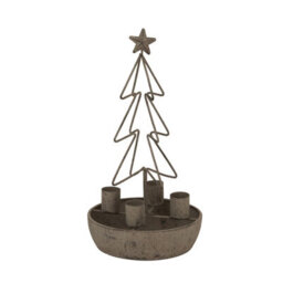 Rustic  Outline  Tree  And  Star  Candle  Holders - thumbnail 1