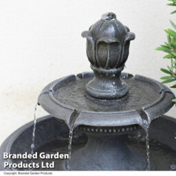 Garden Gear Serenity Two Tier Water Fountain Water Feature - Classic Design, Self-Contained, Polyresin Construction - thumbnail 3