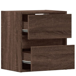 Berkfield Durable Tv Wall Cabinet With Led Lights Brown Oak 41X31X45 Cm - thumbnail 9