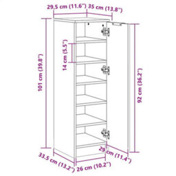 Vidaxl Shoe Cabinet Grey Sonoma 30X35X100 Cm Engineered Wood Shoe Cabinets - thumbnail 9
