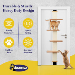Smartcat Multilevel Cat Door Hanger Climber Scratching Post Pad Climbing Platforms With Natural Sisal - thumbnail 5