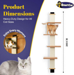 Smartcat Multilevel Cat Door Hanger Climber Scratching Post Pad Climbing Platforms With Natural Sisal - thumbnail 4