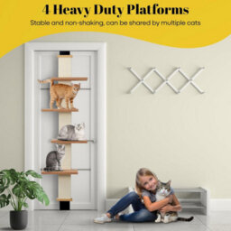 Smartcat Multilevel Cat Door Hanger Climber Scratching Post Pad Climbing Platforms With Natural Sisal - thumbnail 3