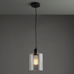 Anson Lighting Newbrook Pendant Light Finished In Matt Black And Clear Glass - thumbnail 7