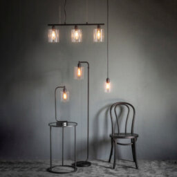 Anson Lighting Newbrook Pendant Light Finished In Matt Black And Clear Glass - thumbnail 6