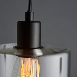Anson Lighting Newbrook Pendant Light Finished In Matt Black And Clear Glass - thumbnail 4