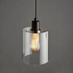 Anson Lighting Newbrook Pendant Light Finished In Matt Black And Clear Glass - thumbnail 3