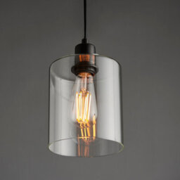 Anson Lighting Newbrook Pendant Light Finished In Matt Black And Clear Glass - thumbnail 2