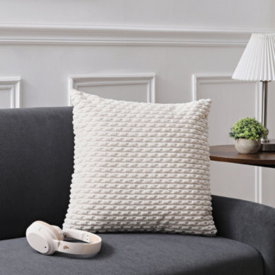 Thehotsale 45Cm X 45Cm Square Corduroy Soft Decorative Throw Pillow Cover Cushion Covers Pillowcase In Beige - image 1
