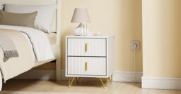 Bedside Table Bedside Cabinet White Nightstand With 2 Drawers And Charging Station,sobuy Fbt115-E-W - thumbnail 7