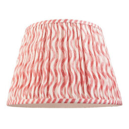 Luminosa Lighting Luminosa Higgledy Gloss Almond White Paint Floor Lamp With Coral Pink Fabric Ripple Shade 35Cm E27 - thumbnail 7