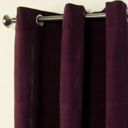 "Homescapes Cotton Rajput Ribbed Purple Curtain Pair, 54 X 54"" Drop" - thumbnail 2