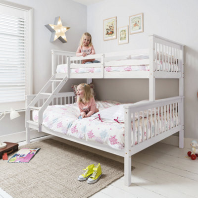 Nöa & Nani Noa & Nani Triple Kids Solid Wood Bunk Bed With Single And Double Bed In Classic White Hanna - image 1