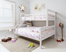 Nöa & Nani Noa & Nani Triple Kids Solid Wood Bunk Bed With Single And Double Bed In Classic White Hanna - thumbnail 2