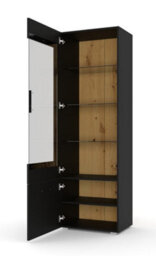 Arte Anette C - Chic Modular Entertainment Unit (H1900mm W1630mm D440mm) - Four Piece Living Room Furniture Set In Black - thumbnail 2