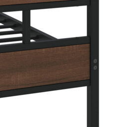 Berkfield Metal Bed Frame Without Mattress Brown Oak 150X200 Cm King Size - thumbnail 7