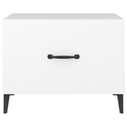 Berkfield Industrial Coffee Table With Metal Legs 2 Pcs White 50X50X40 Cm - thumbnail 7