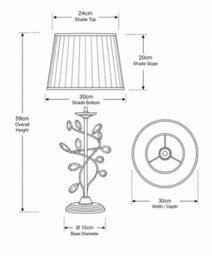 Lighting Supermarket Crystal Leaf Elegant Modern Design Chrome Table Lamp With Ivory Pleated Shade - thumbnail 5
