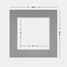 Ak Frames 60X60Cm Mid Grey Picture Mounts To Fit 40X40Cm Aperture Size - Mount Board Only (No Frame Included) - thumbnail 3