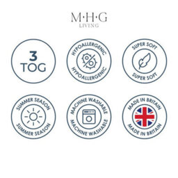 MHG Living 3 Tog Summer Duvet - Lightweight Striped Microfibre Duvet, Breathable & Hypoallergenic - thumbnail 8