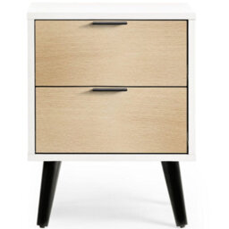 Oakham Premium Arden 2 Drawer White & Oak Bedside Unit - thumbnail 6