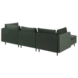 Beliani Modular Corner Sofa 3 Seater Egeris Corduroy Dark Green Right Hand - thumbnail 6