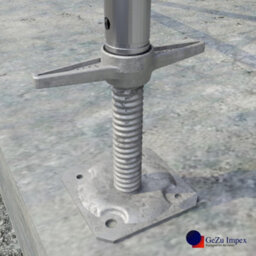 Gezu Impex Scaffold Base Jack 800 X 38 mm Hot Dip Galvanised Set Of 4 Height Adjustable Base Leveling Screw Jack - thumbnail 3