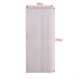 Folding Door Concertina Accordion Plastic Sliding Door Living Room Divider White - thumbnail 2